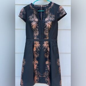 Ted Baker London Venallo Stardust Metallic Rose Gold Jacquard Fireworks Dress- 1